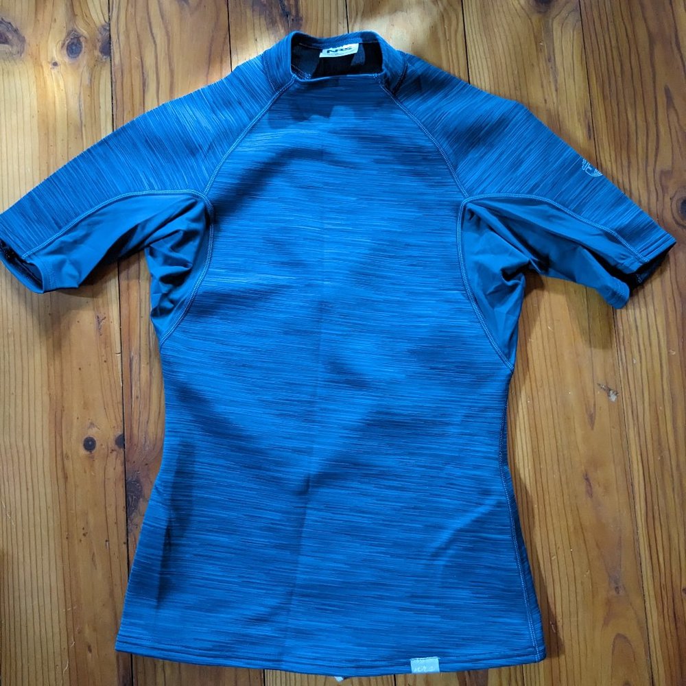 NRS Hydroskin .5 neoprene short sleeve shirt Womens Medium TEAL SPACE DYE NWOT